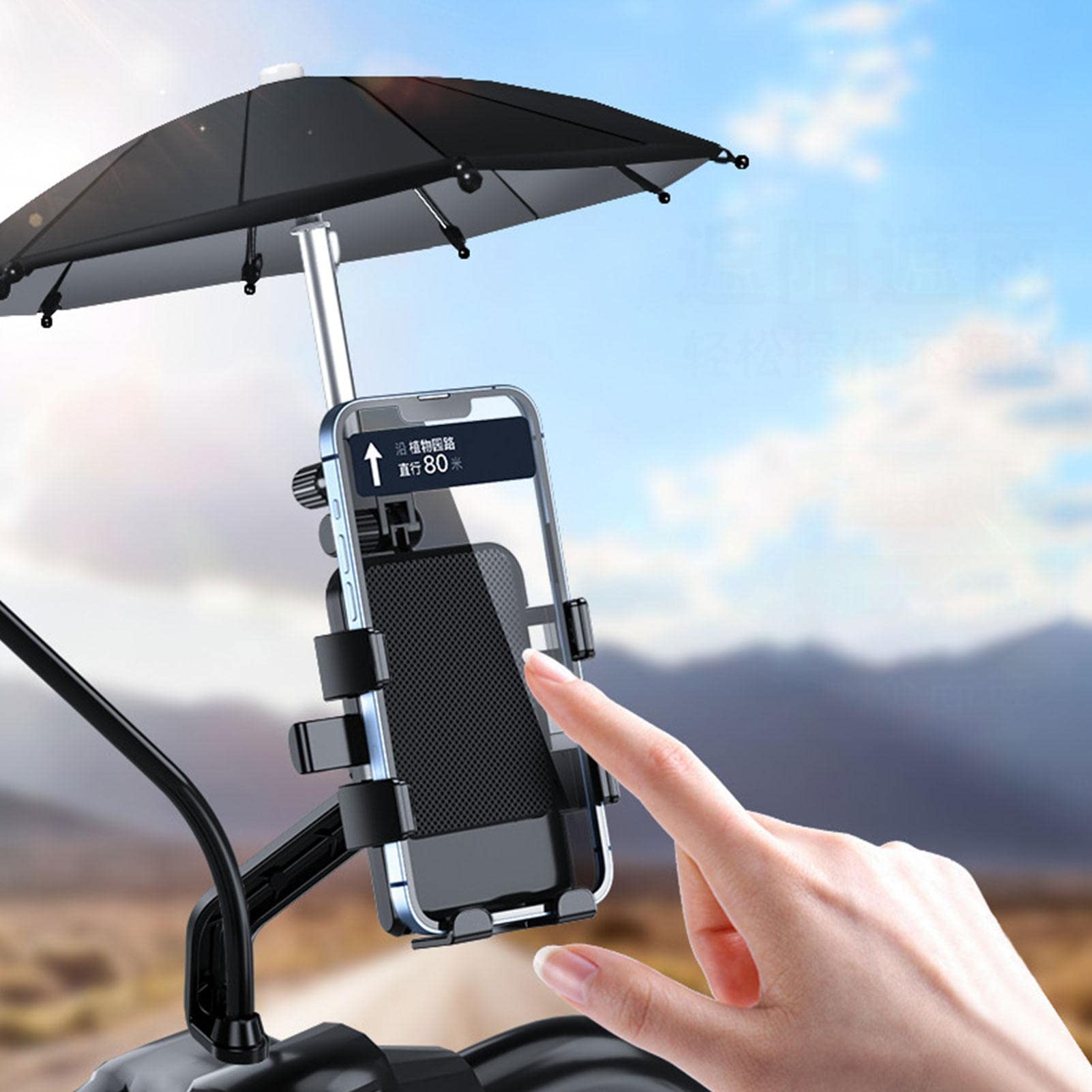 Paraguas de Teléfono PROIDL Solar para Bicicleta y Motocicleta, Manillar Giratorio 360 Grados