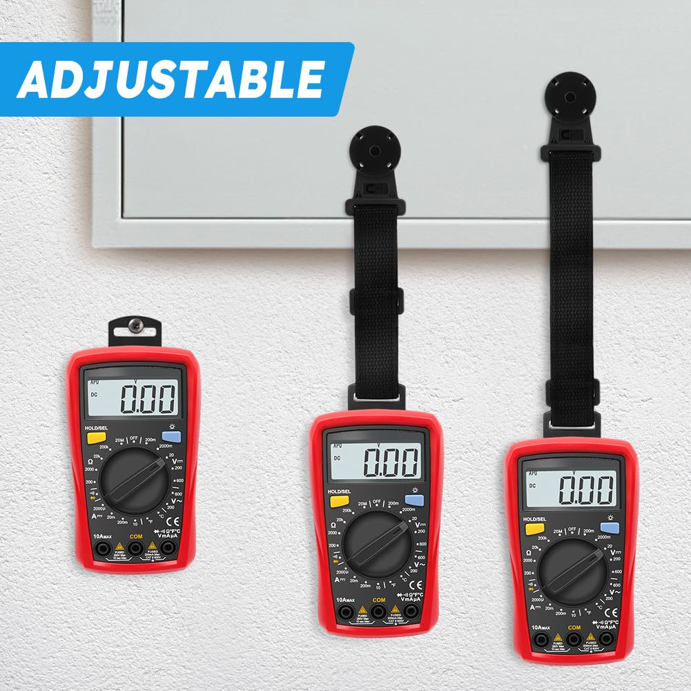 Kit de correa magnética para colgar multímetro digital Fluke, kit de bucle universal para colgar con imán para Fluke 23 III 50 II, 70 III, 77 IV, 80 IV, 180 Series, 115B+ 17B+ 18B+ multímetros (negro)