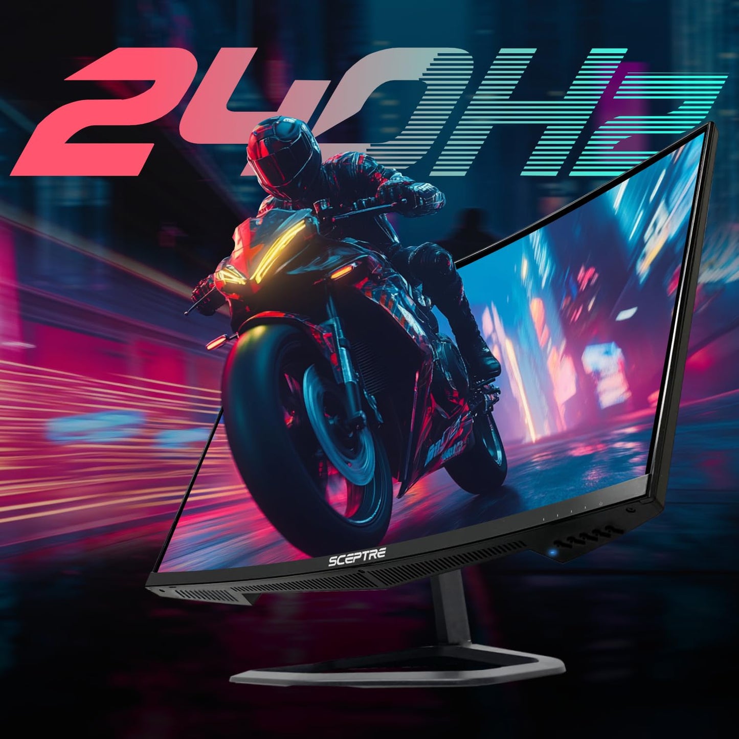 Sceptre - Monitor para juegos curvo de 24,5 pulgadas de hasta 240 Hz 1080p R1500 1 ms DisplayPort x2 HDMI x2 Altavoces integrados Blue Light Shift, Negro máquina 2023 (C255B-FWT240)