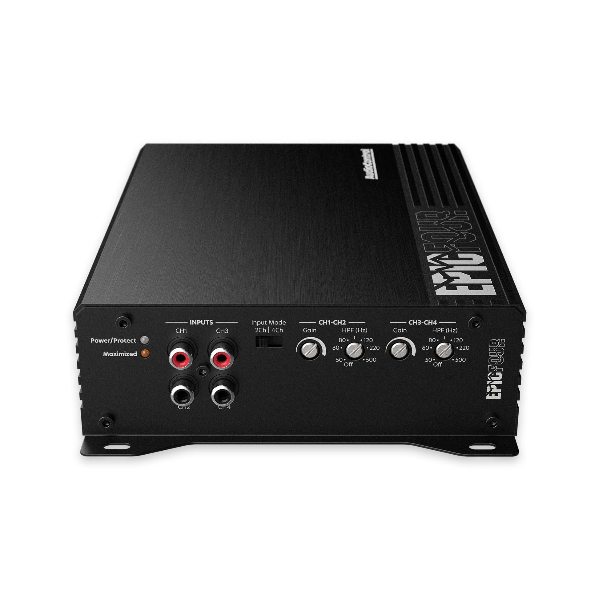 AudioControl EPICFOUR Epic Series 800 vatios RMS Compact 4 canales amplificador de audio para coche 200x4 @ 2 ohmios, clase D, filtro de paso alto, protección automática inteligente