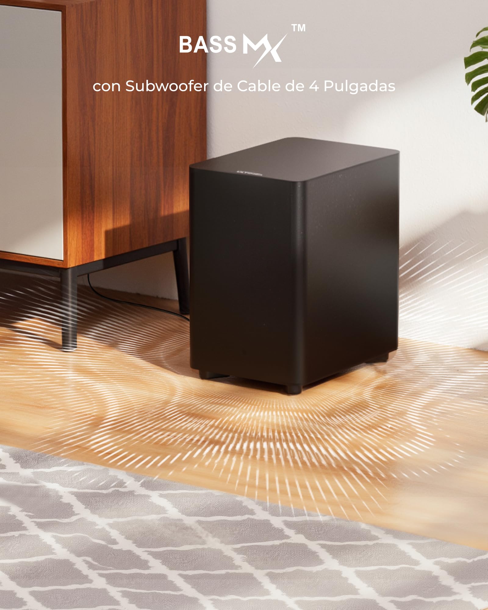 ULTIMEA 7.1CH Barra de Sonido con Dolby Atmos, Subwoofer para Teatro en Casa, Sistema de Audio Envolvente para TV con 4 Altavoces Satélite, Control por App, HDMI eARC, Aura A60