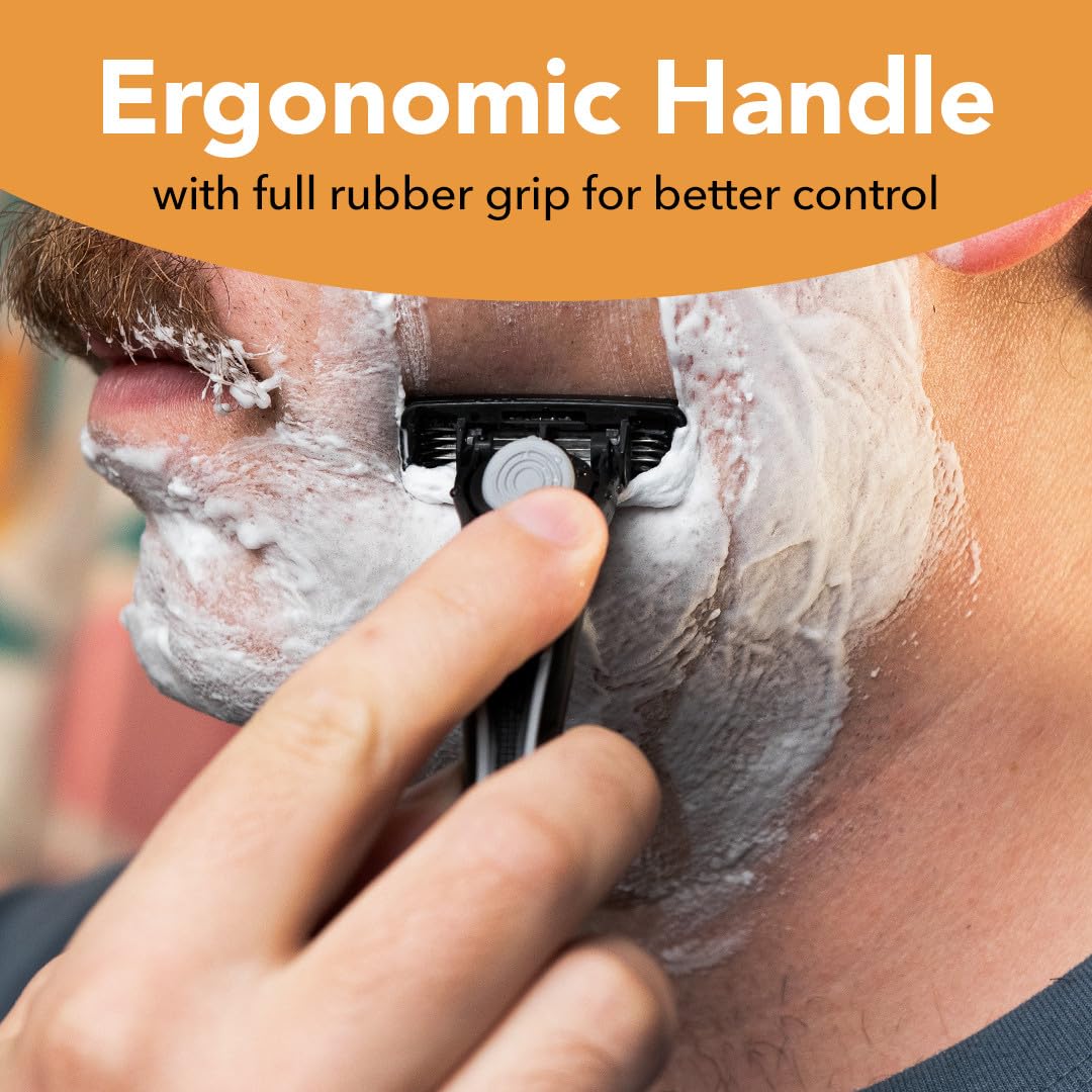 BIC Flex 4 - Maquinilla de afeitar híbrida desechable para hombre, maquinilla de afeitar sensible para un afeitado suave y cerrado, 1 mango y 8 cartuchos con 4 cuchillas