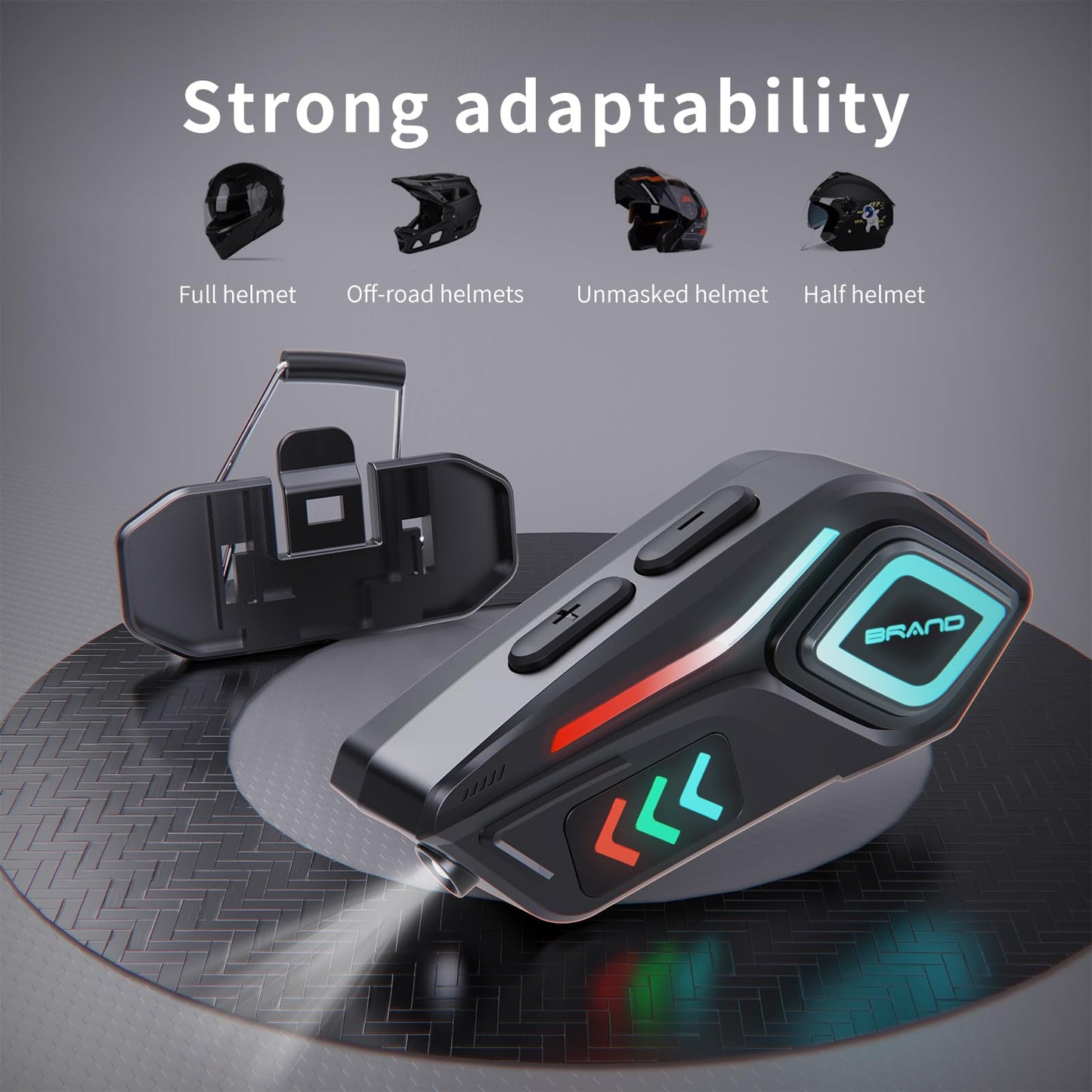 OBEST Auricular Bluetooth para Motocicleta con MicróFono, Micrófono Suave y Duro 2 en 1, Bluetooth 5.4 Intercomunicador, IPX8 a Prueba de Agua, Puede Conectar Dos Dispositivos Al Mismo Tiempo