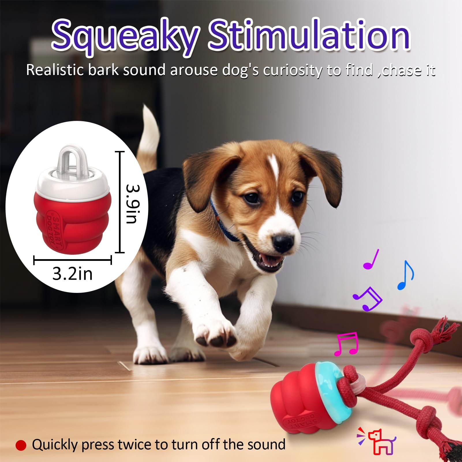Giociv - Juguetes interactivos para perros con activación por movimiento, juguete para perros chirriantes, bola de malvada para entrenamiento diario (nuevo)