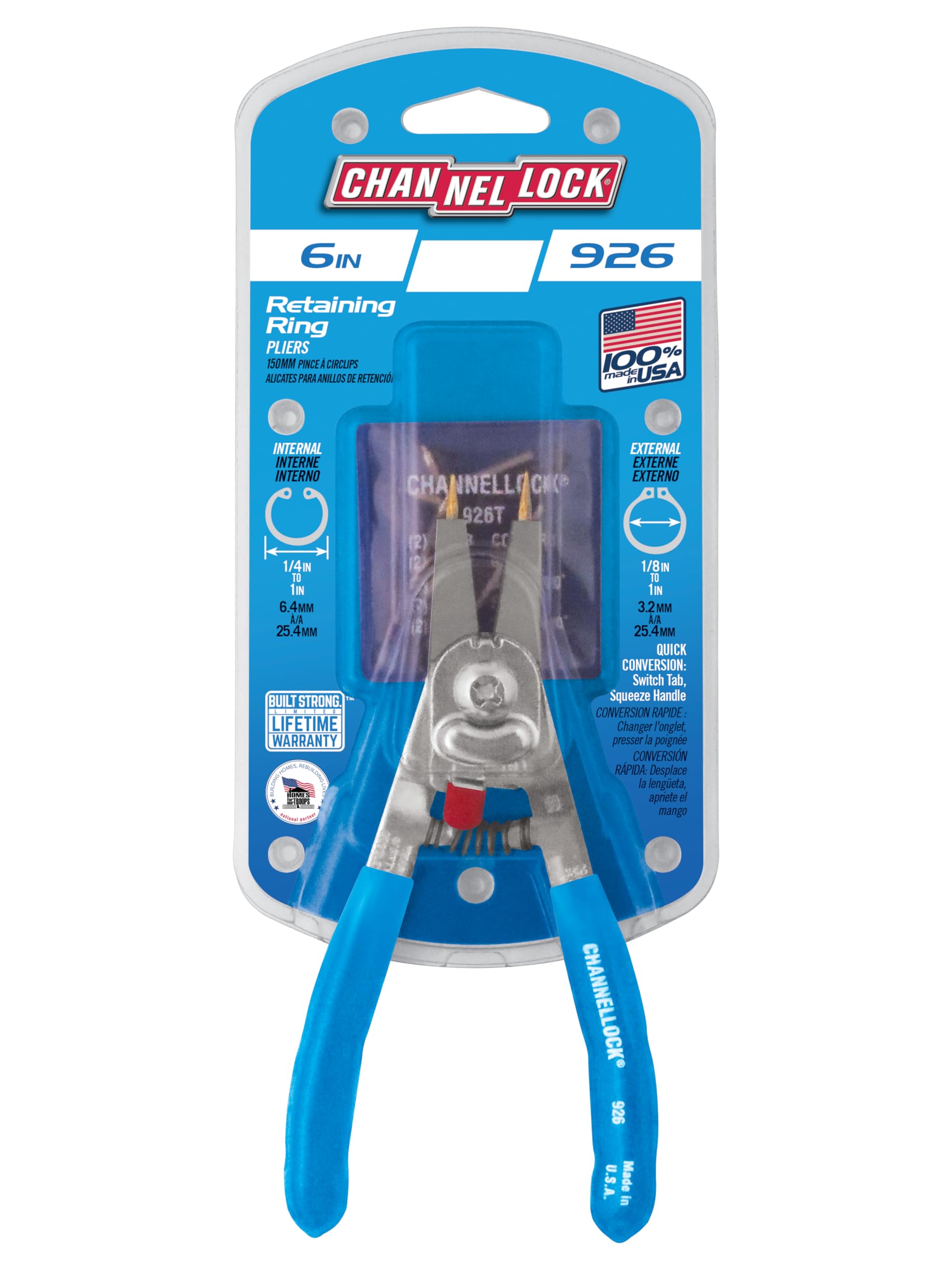 Channellock 926 Pinza Convertible para Seguros de Retención de 6.25"