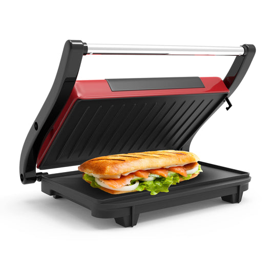 Chef Buddy 82-SW100 Non-Stick Grill and Panini Press, Red