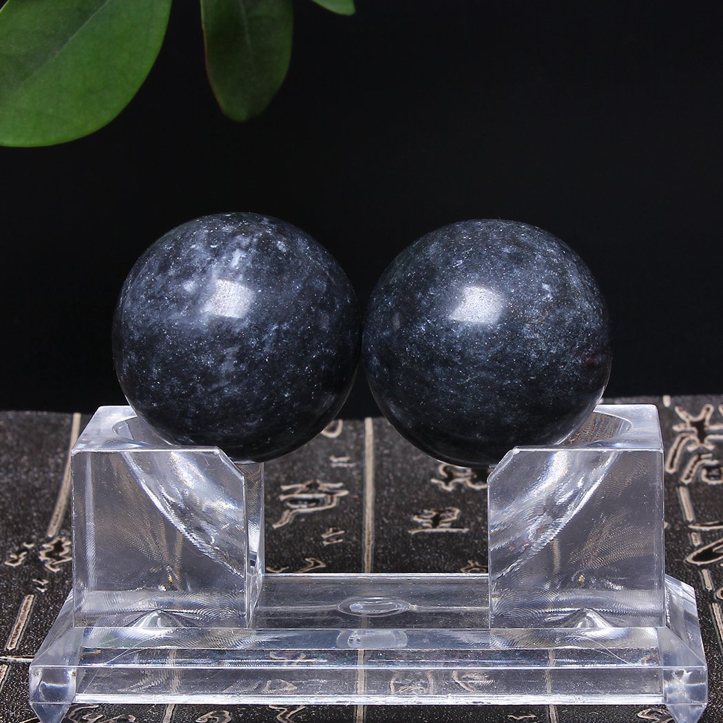 BRABUD BS021 - Pelotas de ejercicio chino de 1.4 pulgadas, color gris oscuro, para aliviar el estrés sin campanas