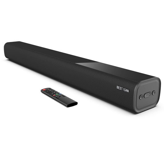 BESTISAN Barras de Sonido de 100 W para TV, Barra de Sonido con Bluetooth, HDMI-ARC, óptica, Entrada AUX, Sistema de Sonido para Altavoces de TV, Cine en casa, proyectores
