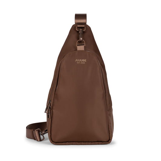 JuJuBe - Bolso bandolera tipo bandolera, pequeñas bolsas cruzadas para mujer, mochila de pecho o bolsa de pañales para viajes con múltiples bolsillos, correas ajustables, ligero, repelente al agua