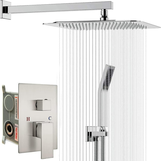 Sistema de Ducha TEKXDD Acero Inoxidable Alta Presión con Cabeza de Lluvia y Ducha de Mano