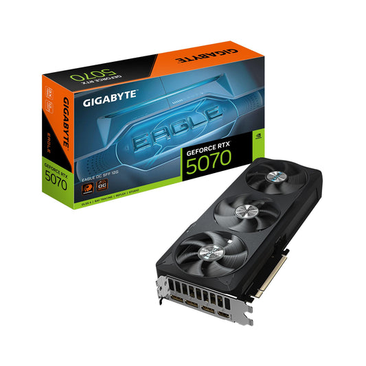 GIGABYTE Tarjeta gráfica GeForce RTX 5070 Eagle OC SFF 12G, GDDR7 de 12 GB de 192 bits, PCIe 5.0, Sistema de enfriamiento WINDFORCE, Tarjeta de Video GV-N5070EAGLE OC-12GD
