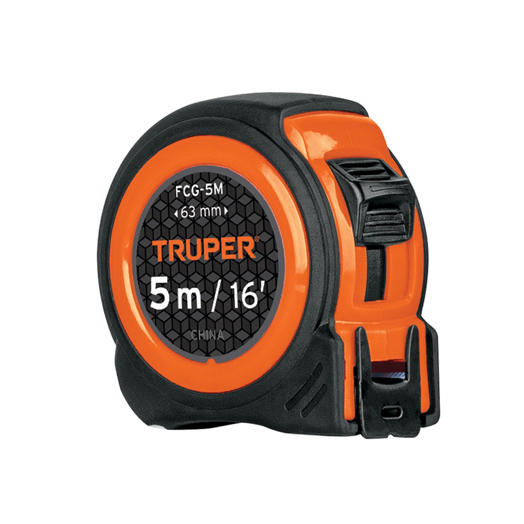 Flexómetro Compacto Truper Naranja Antigolpes Cinta 5 m