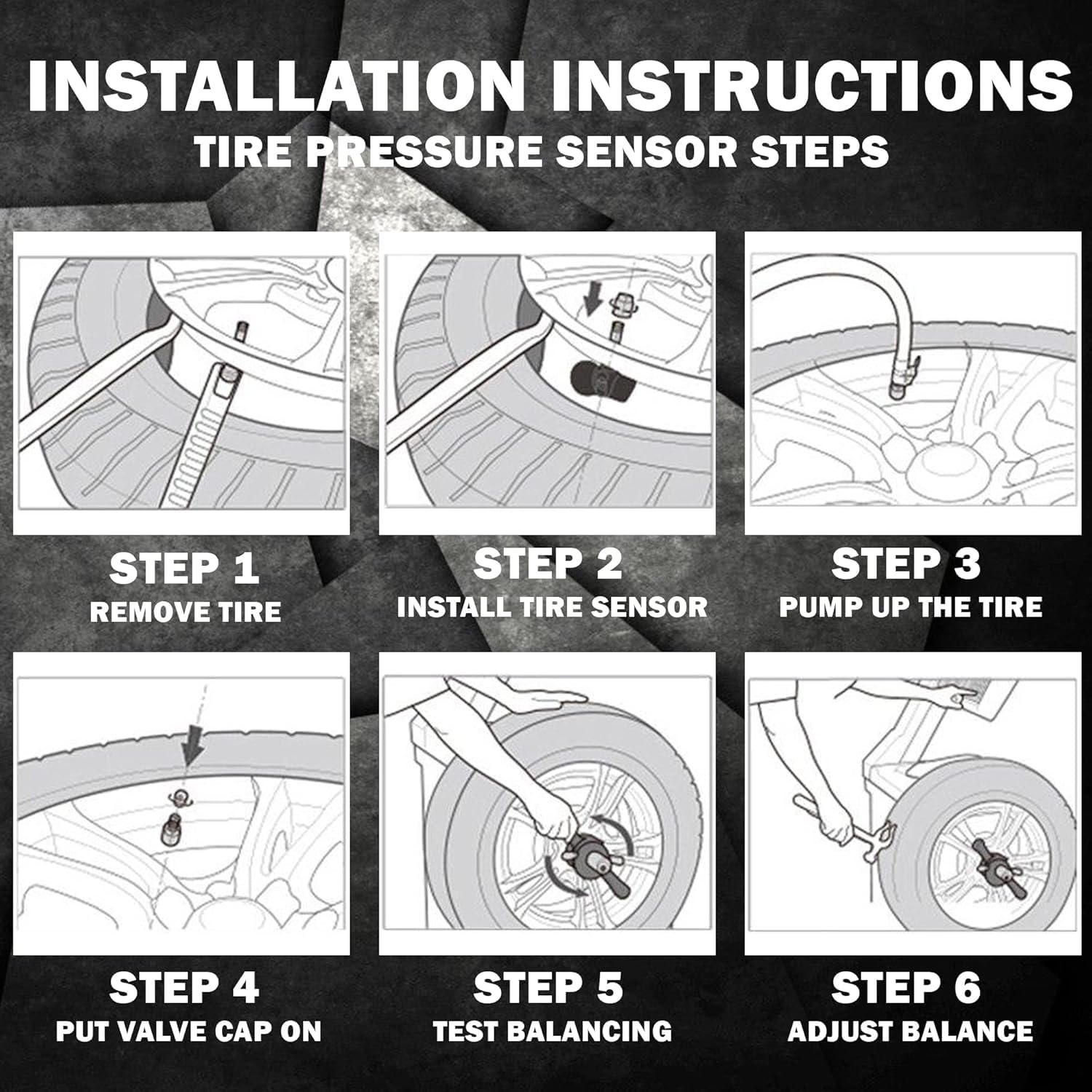 PDQ TPMS - Sensor de presión de neumáticos de 433 MHZ, paquete de 4 vástagos de goma para Chevy GMC Cadillac Buick Pontiac Reemplazo directo para OE Parte # 13533166 | 13542523