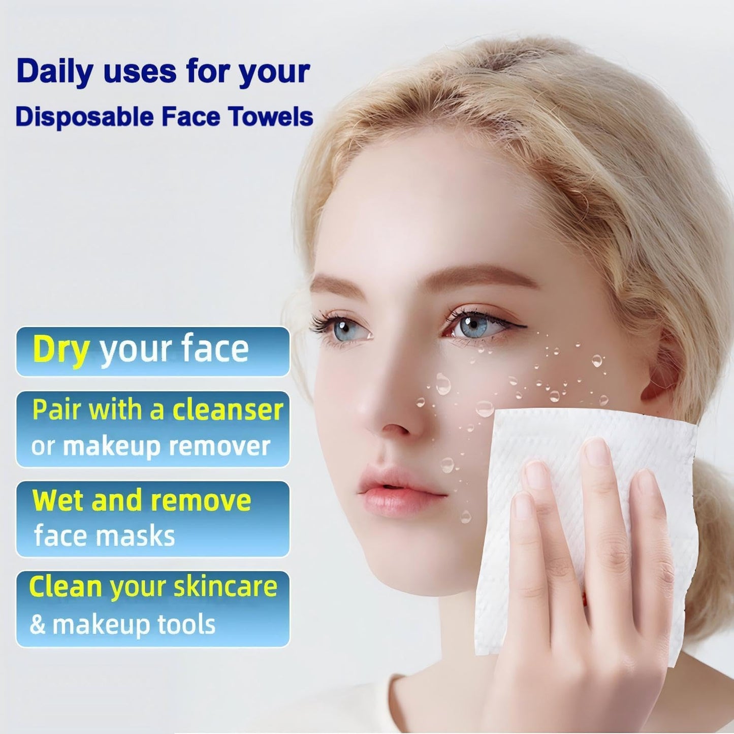 PUHPIG- Las toallas faciales desechables 100% veganas y libres de crueldad animal son súper suaves y gruesas. Toallas faciales de base biológica probadas y aprobadas por dermatólogos para pieles sen