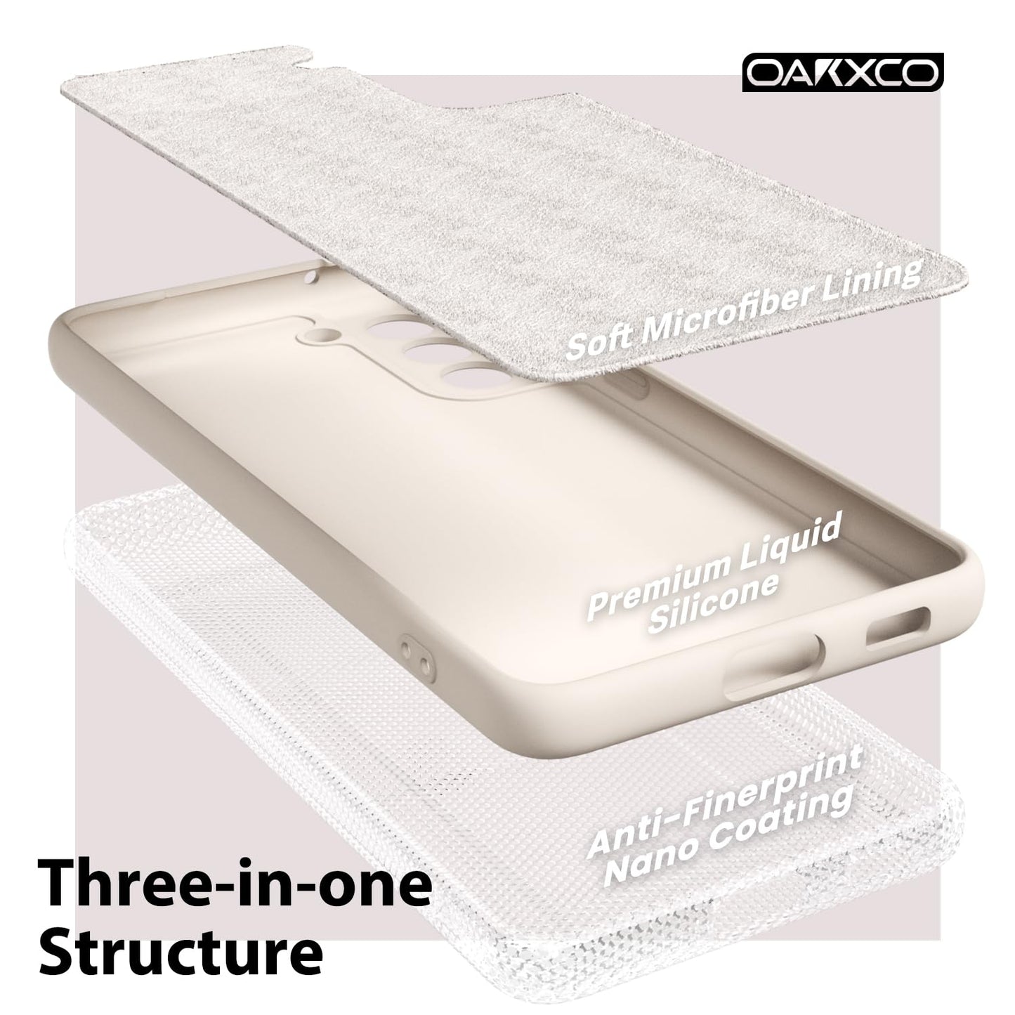 oakxco - Funda para Samsung Galaxy S21 FE 5G, agarre de silicona líquida, bonita funda delgada de goma suave TPU lisa para mujeres y niñas, estética, mate sólido protector y a prueba de golpes, piedra