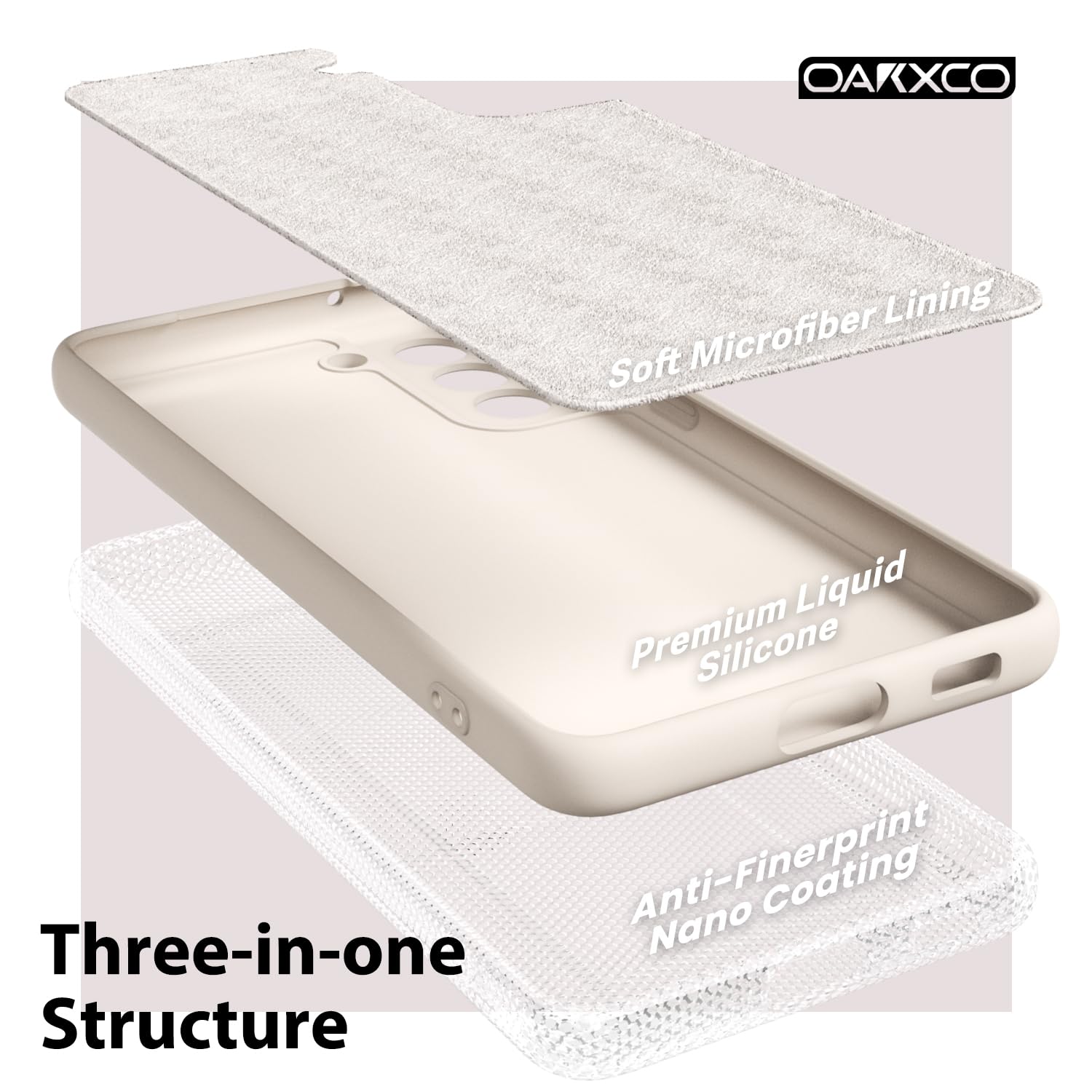 oakxco - Funda para Samsung Galaxy S21 FE 5G, agarre de silicona líquida, bonita funda delgada de goma suave TPU lisa para mujeres y niñas, estética, mate sólido protector y a prueba de golpes, piedra