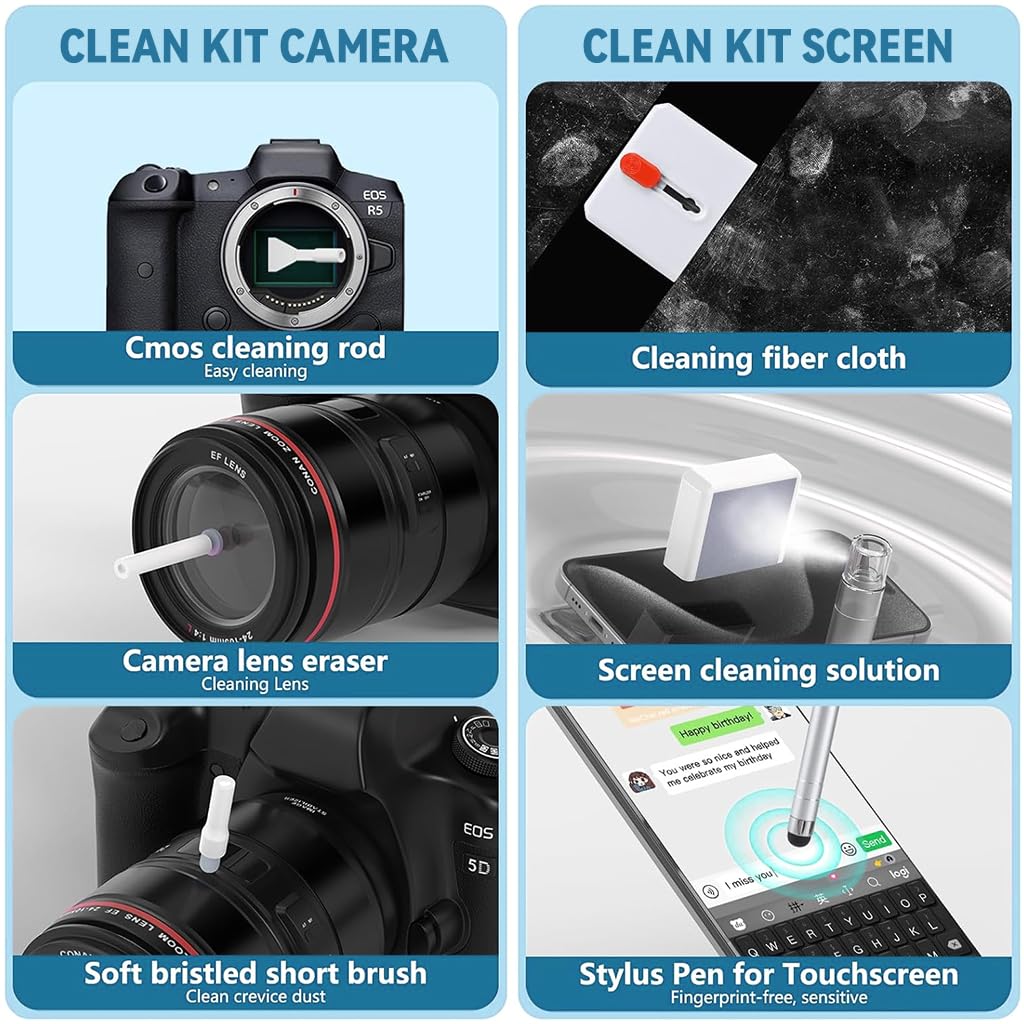 Kit de Limpieza Multifuncional, 32 en 1, Herramientas Portátiles para Teclados, Pantallas, Teléfonos Móviles, Audífonos y Cámaras, Incluye Cepillos y Paños, Ideal para Dispositivos Electrónicos