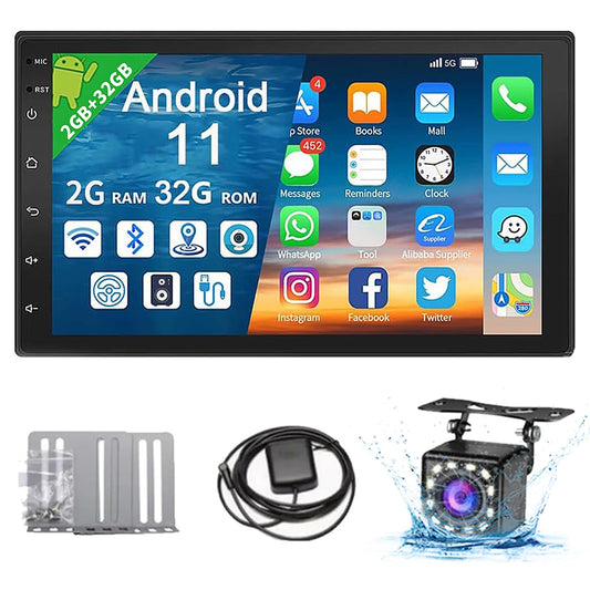 FINYQBET Autoestereos para Carro de Android 11 de 9210S,Estéreo para Pantalla Carplay para Auto con Android Auto,Pantalla HD Mirrorlink,FM,GPS,Bluetooth y más