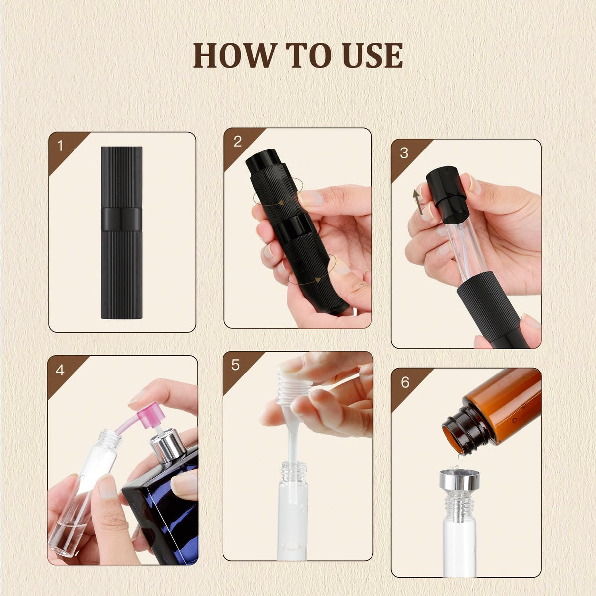 LISAPACK Botella atomizadora de perfume de 8 ml para viajes, dispensador de colonia vacía recargable (azul)