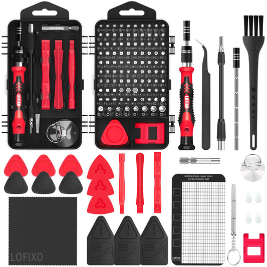 LOFIXO Juego de Destornilladores,Kit desarmadores pequeños 133pc,Desarmador torx triwing Plano Cruz Estrella Gamer multipuntas de Precision para Nintendo Switch celulares Laptop