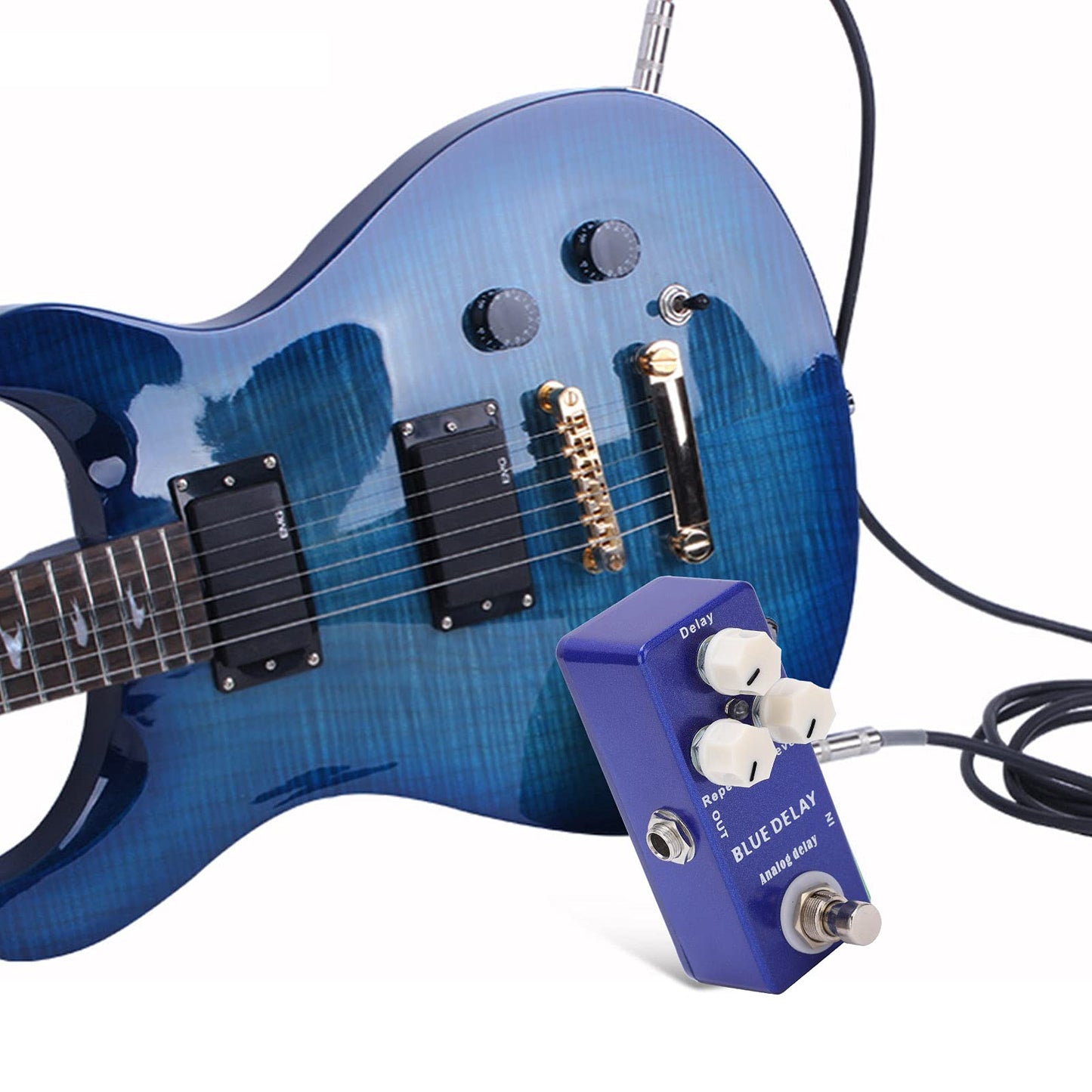 Pedal de Efectos de Guitarra Mini Portátil Blue Delay True Bypass