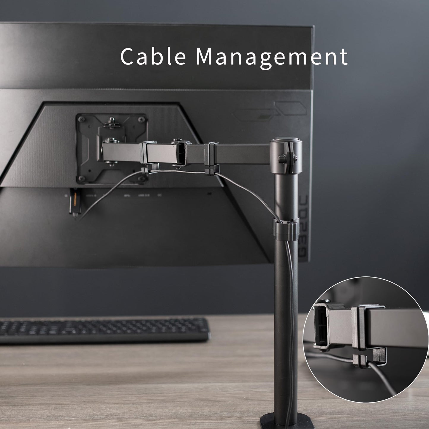 Soporte Brazo para Monitor VIVO Negro Ajustable para Pantallas de hasta 32 y 38 Pulgadas Ultrawide