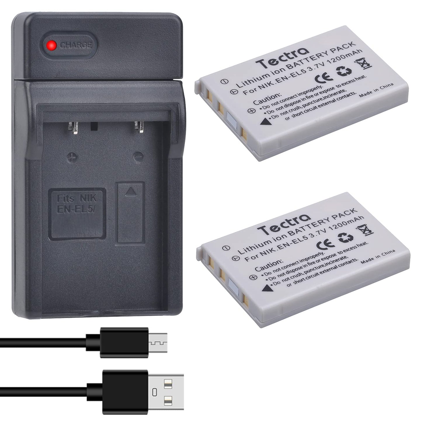 Paquete de 2 Baterías Tectra USB para Cámaras Nikon Coolpix