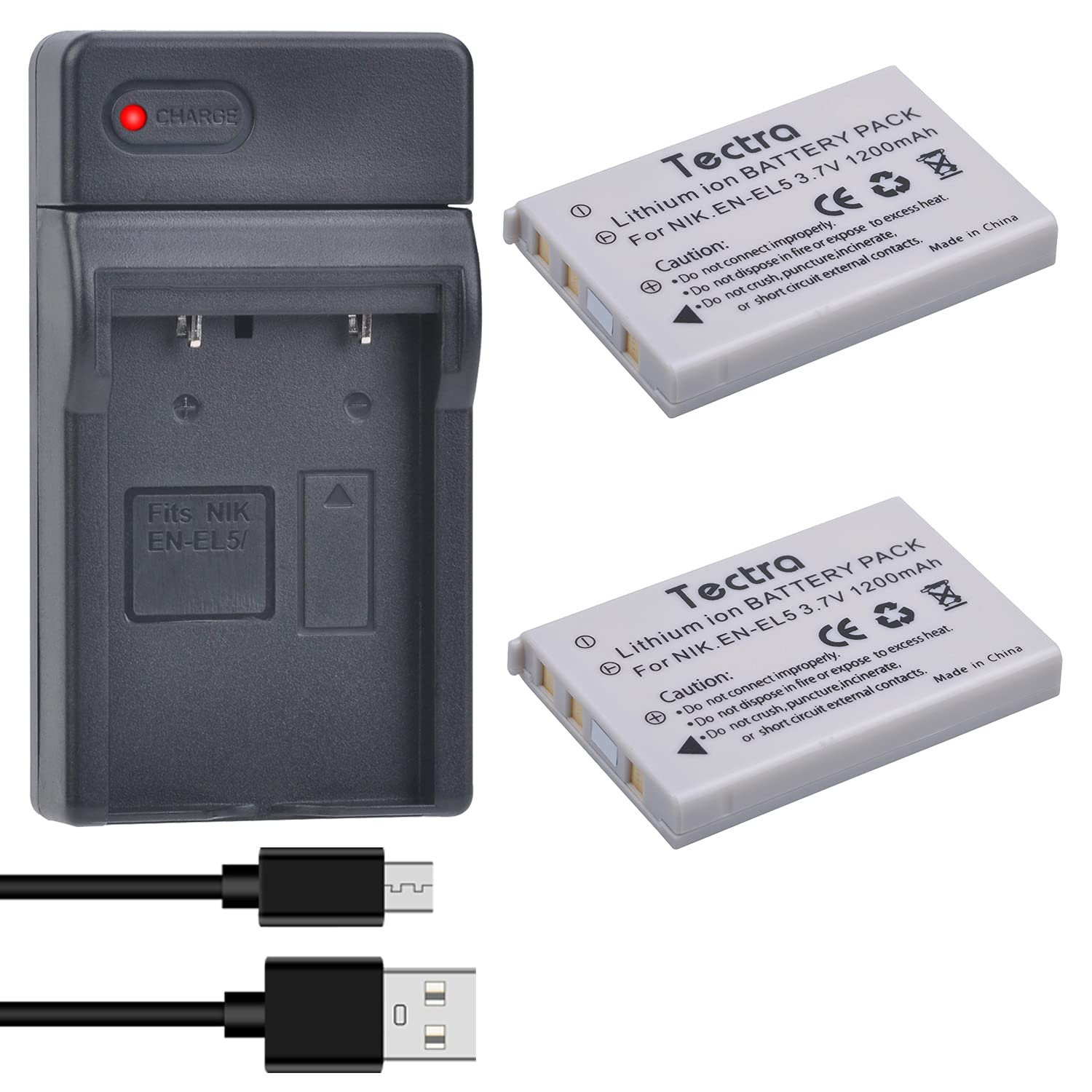 Paquete de 2 Baterías Tectra USB para Cámaras Nikon Coolpix