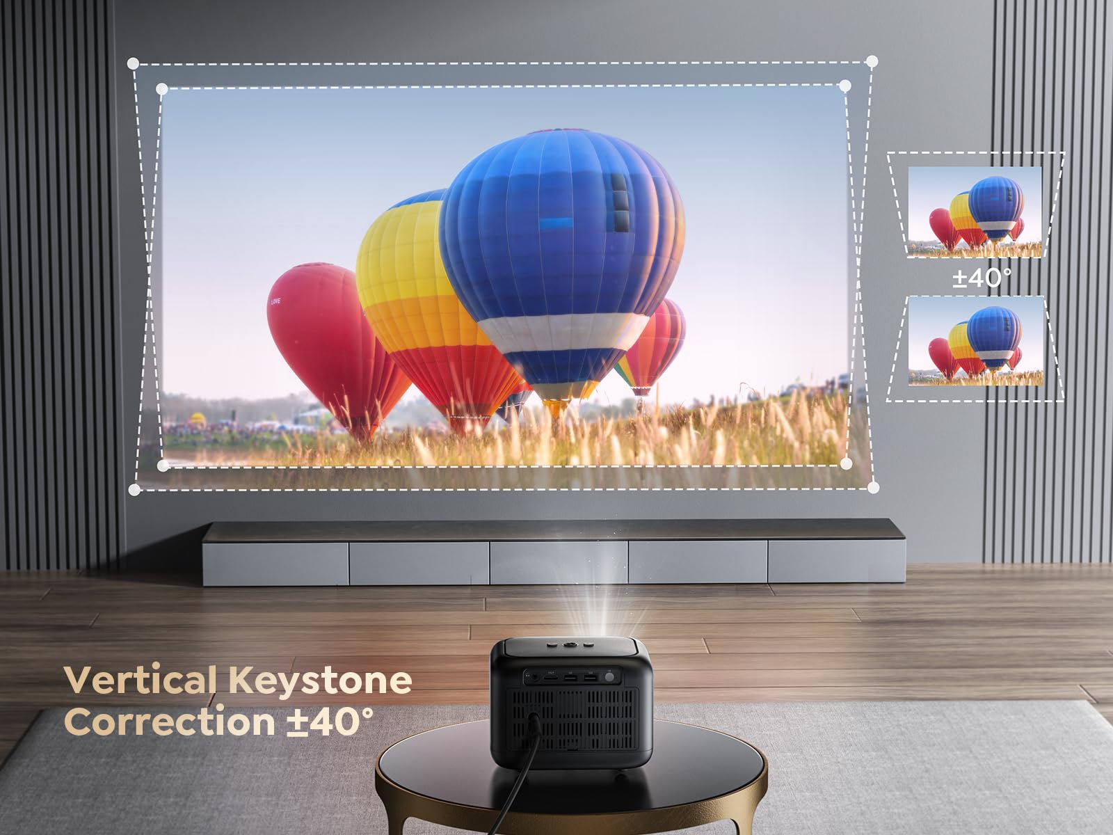 Mini Proyector TOPTRO TR25 WiFi 6 Bluetooth 5.2 1080P FHD Corrección Eléctrica ±40°