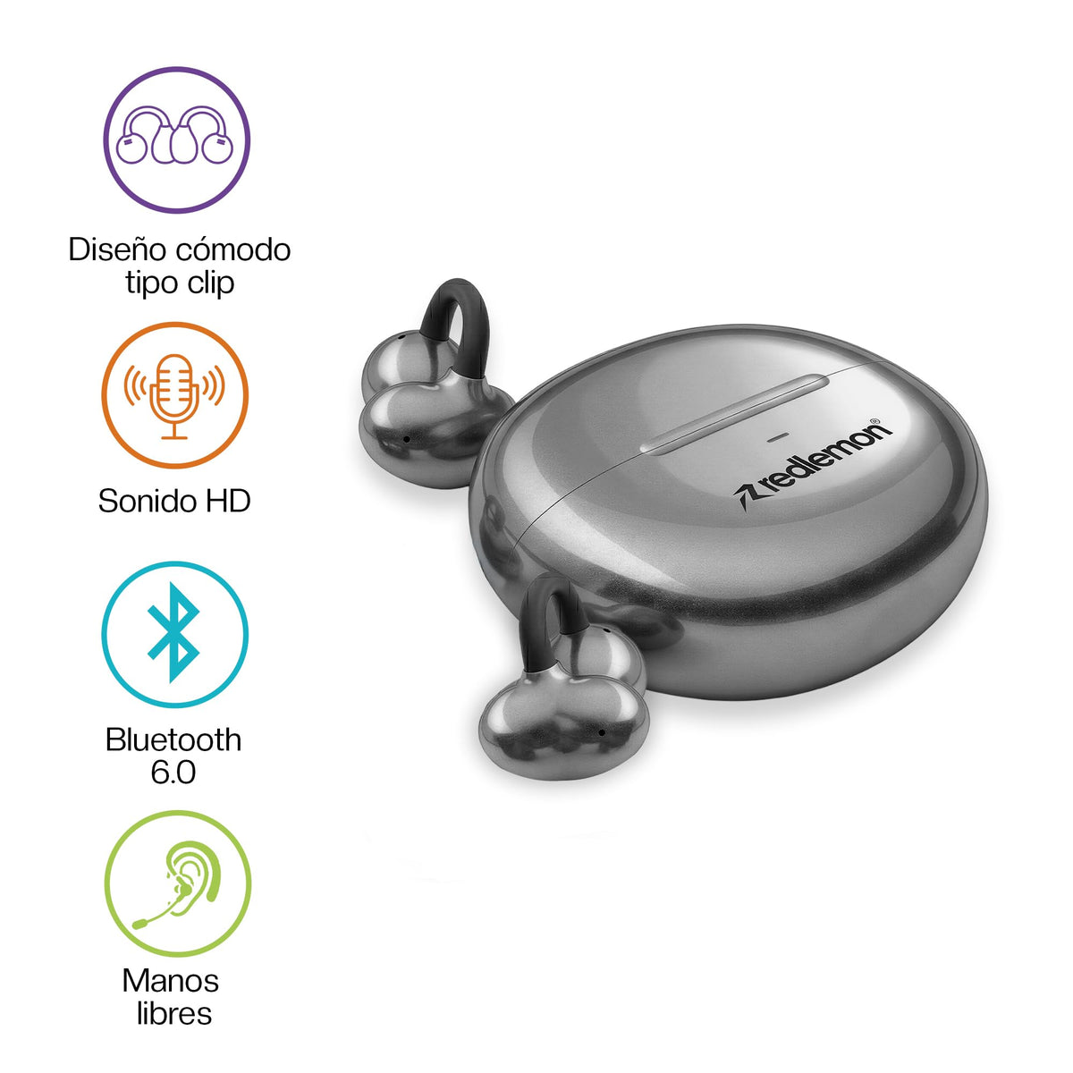 Audífonos Inalámbricos Redlemon Clip Azul Bluetooth 6.0 Deportivos