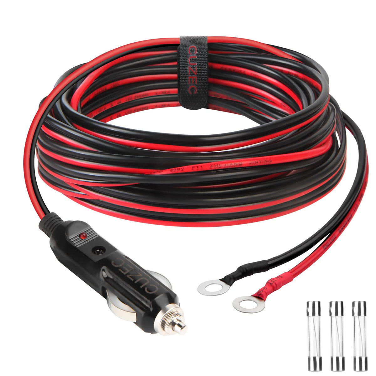 Cable de Alimentación CUZEC Negro de Alta Resistencia para Coche y Bricolaje