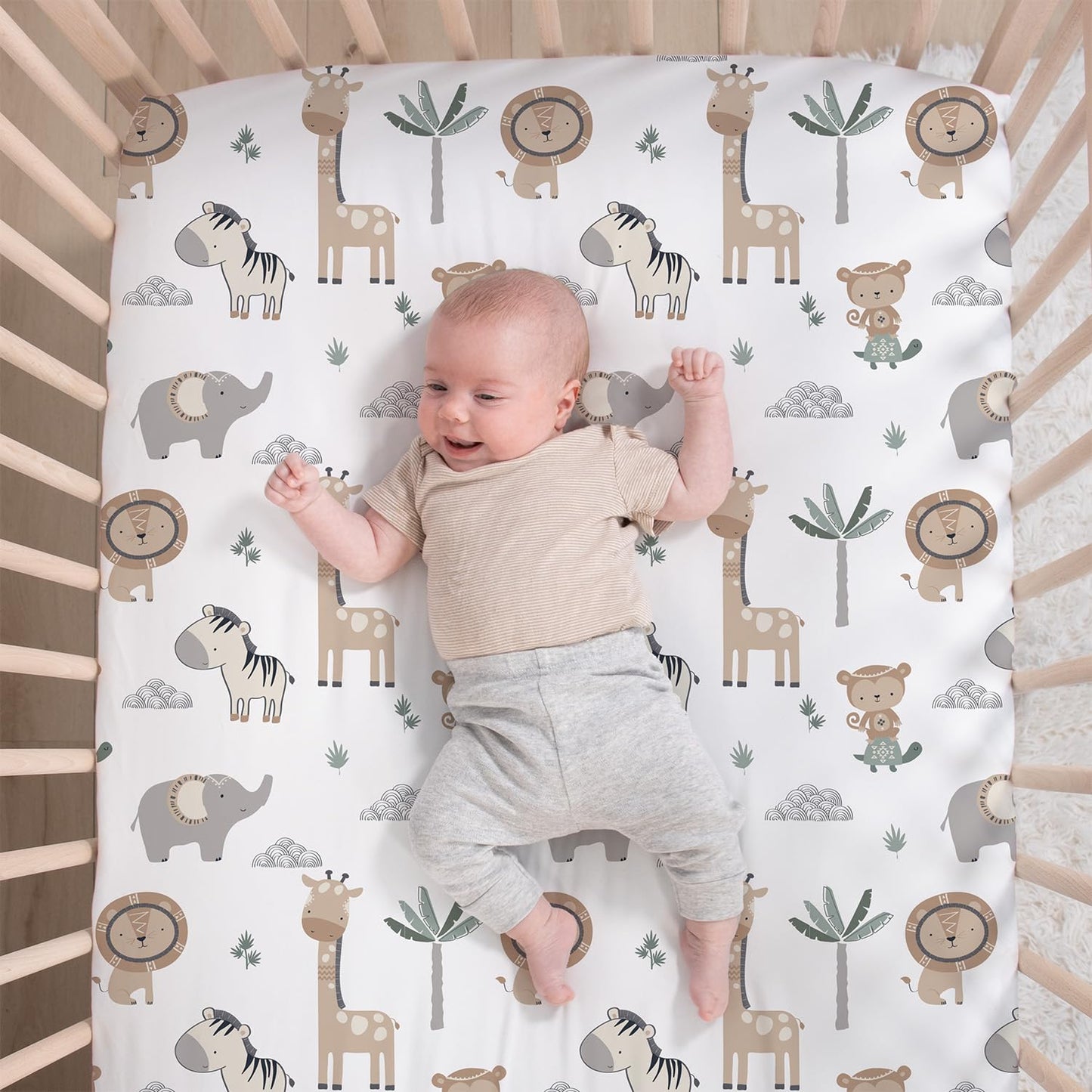 The Peanutshell - Juego de cama de 4 piezas de algodón orgánico para niños y niñas, juego de cama de bebé recién nacido, bebé y niño pequeño, decoración con dos sábanas de cuna, edredón con volantes y