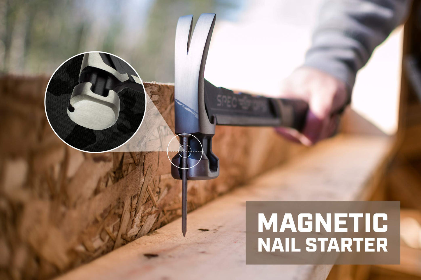 Martillo Spec Ops Tools Negro con Garra Rasgada y Agarre Absorbente de Golpes
