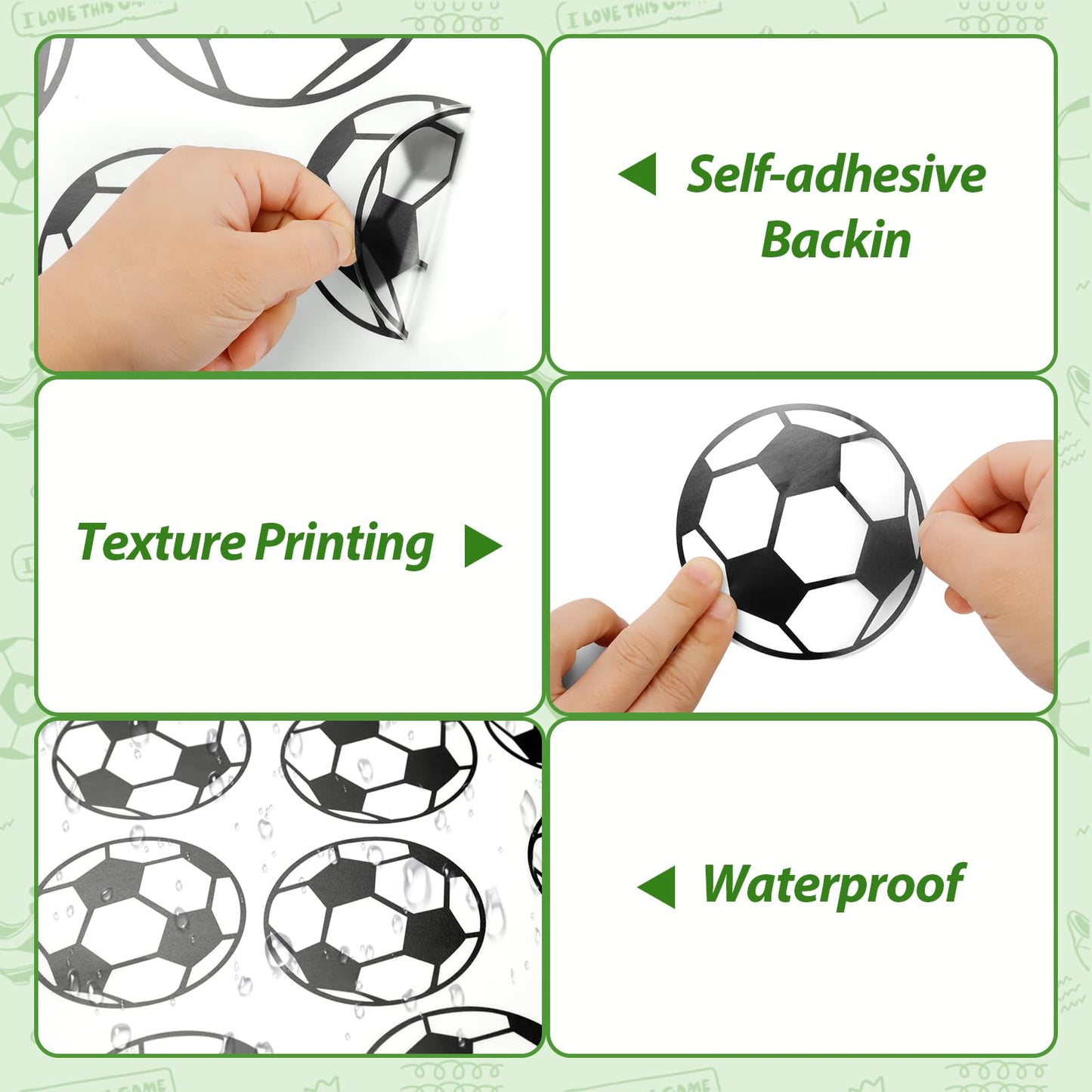 SITAKE 43 pegatinas de fútbol, pegatinas de pelota de fútbol para habitación de los niños, pegatinas de fútbol para pared de fútbol, vinilo para decoración de la puerta de la habitación de los niños, dormitorio, sala de juegos, sala de estar, ventana