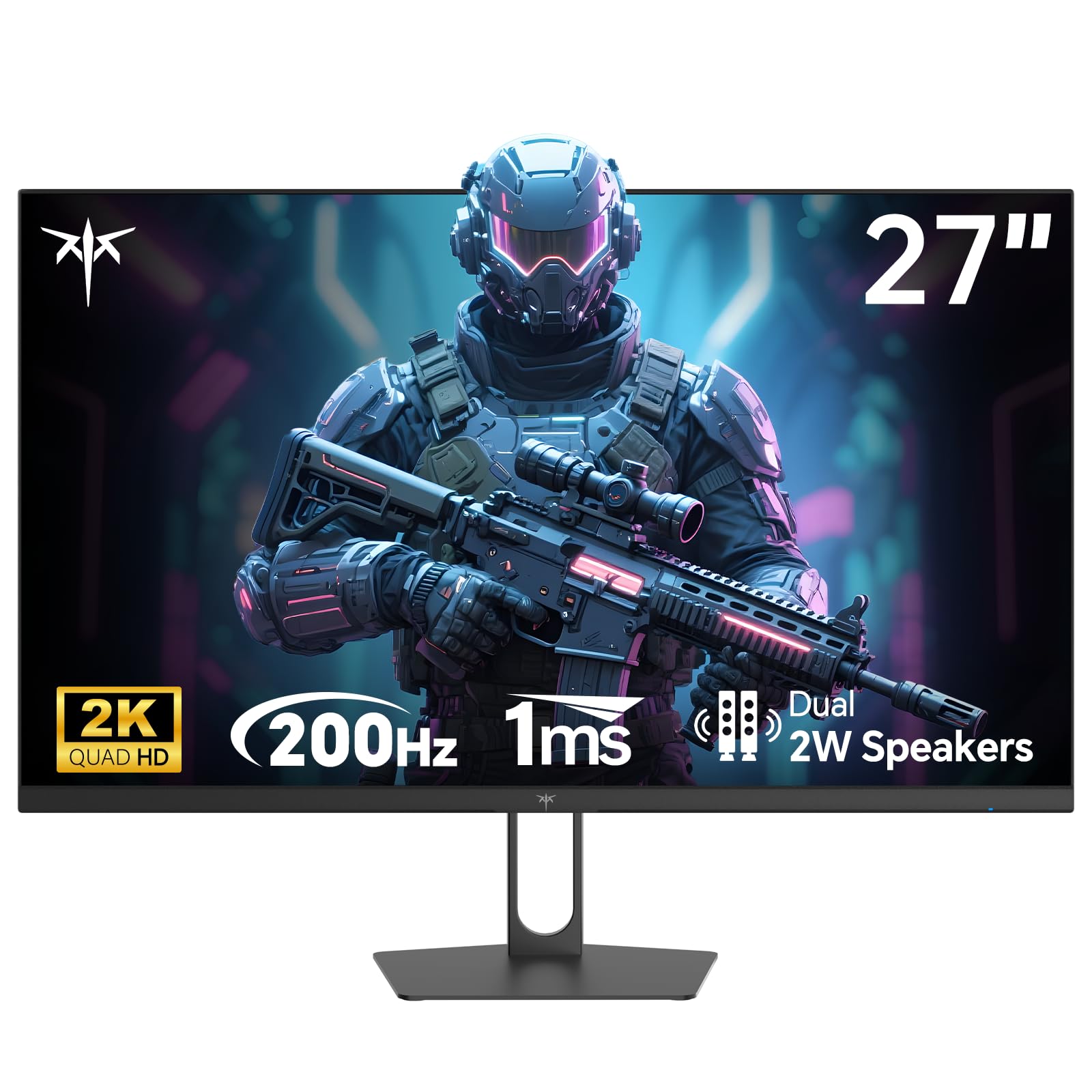 KTC Monitor para juegos de 27 pulgadas, monitor QHD 2560 x 1440, hasta 210Hz y 1ms, AMD Freesync y G-sync, HDR400, 131% sRGB, altavoces integrados, monitores IPS Gamer con HDMI 2.0 x 2 y DP1.4 x 2