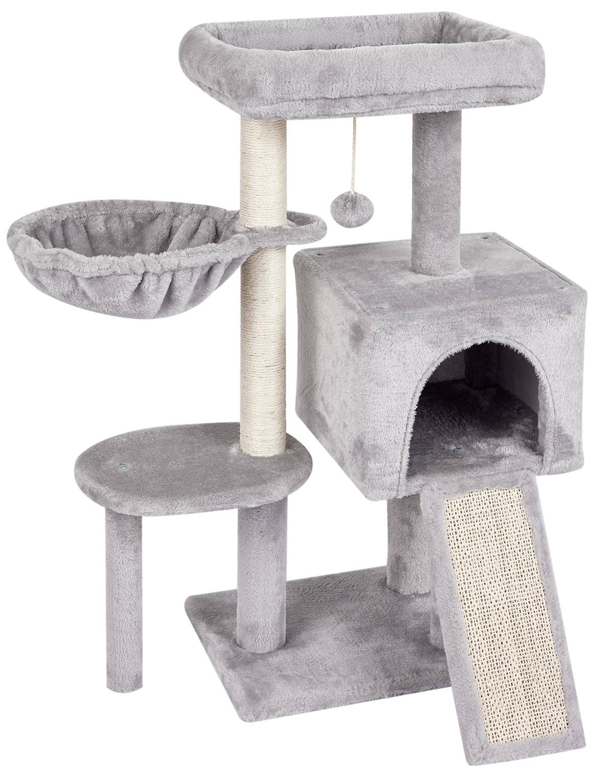FISH&NAP US09H - Lindo árbol para gatos para interiores, torre para gatos, condominio, sisal, postes rascadores para gatos, torre para gatos, condominio, sisal, postes rascadores con plataforma de salto, muebles para gatos, centro de actividades, casa de