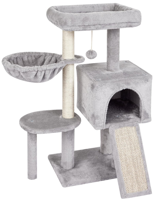 FISH&NAP US09H - Lindo árbol para gatos para interiores, torre para gatos, condominio, sisal, postes rascadores para gatos, torre para gatos, condominio, sisal, postes rascadores con plataforma de salto, muebles para gatos, centro de actividades, casa de
