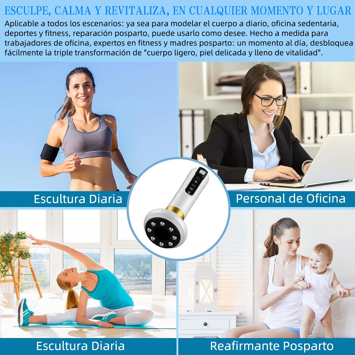 BMNXNNM Anti Cellulite Massager,Dexvon Masajeador Celulitis Original,Smoothglow Masajeador Anticelulítico,12 Niveles Removedoras de Grasa Eléctrica,con for Cintura,Brazos y Piernas