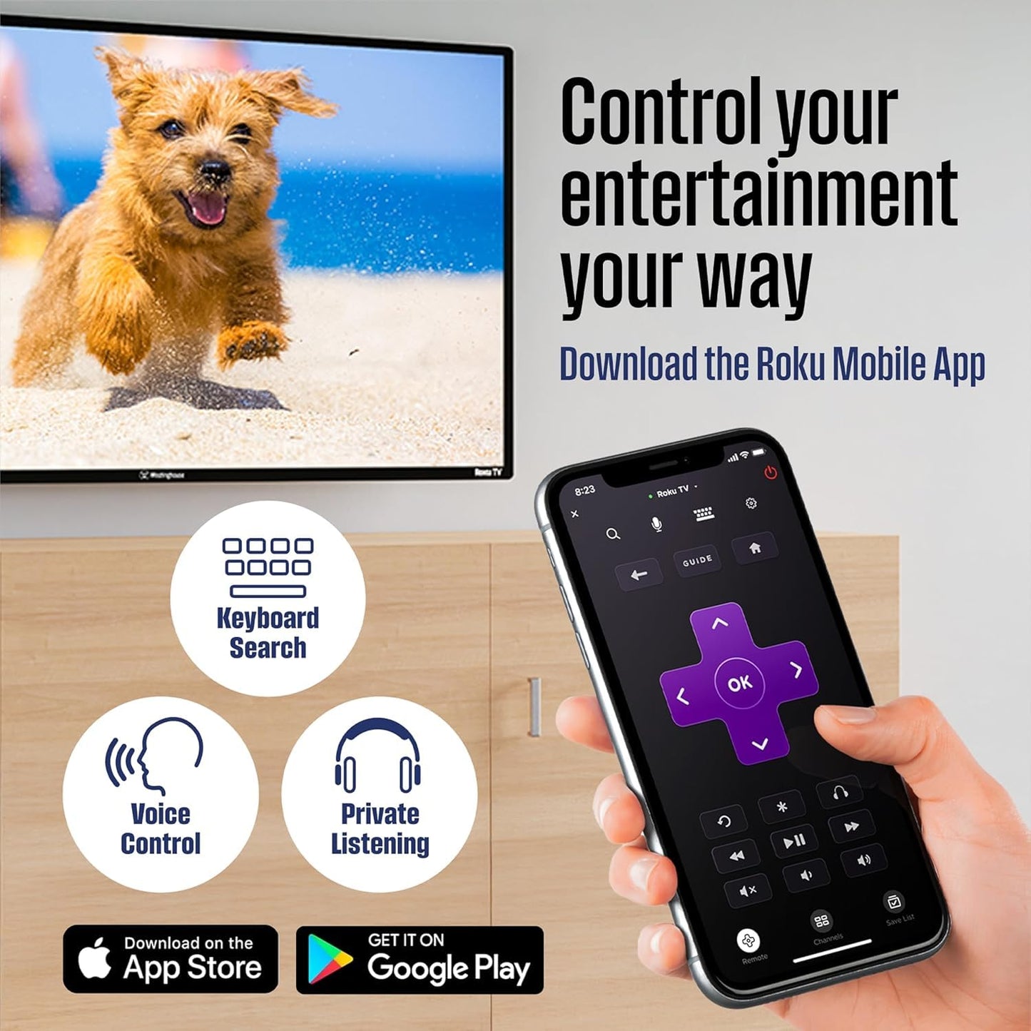 Westinghouse Smart TV de 50 Pulgadas 4K Ultra HD con Conectividad Wi-Fi y Aplicación Móvil, Bluetooth, con Apple AirPlay, Alexa y Google Asistente, Control por Voz, Dolby Digital +