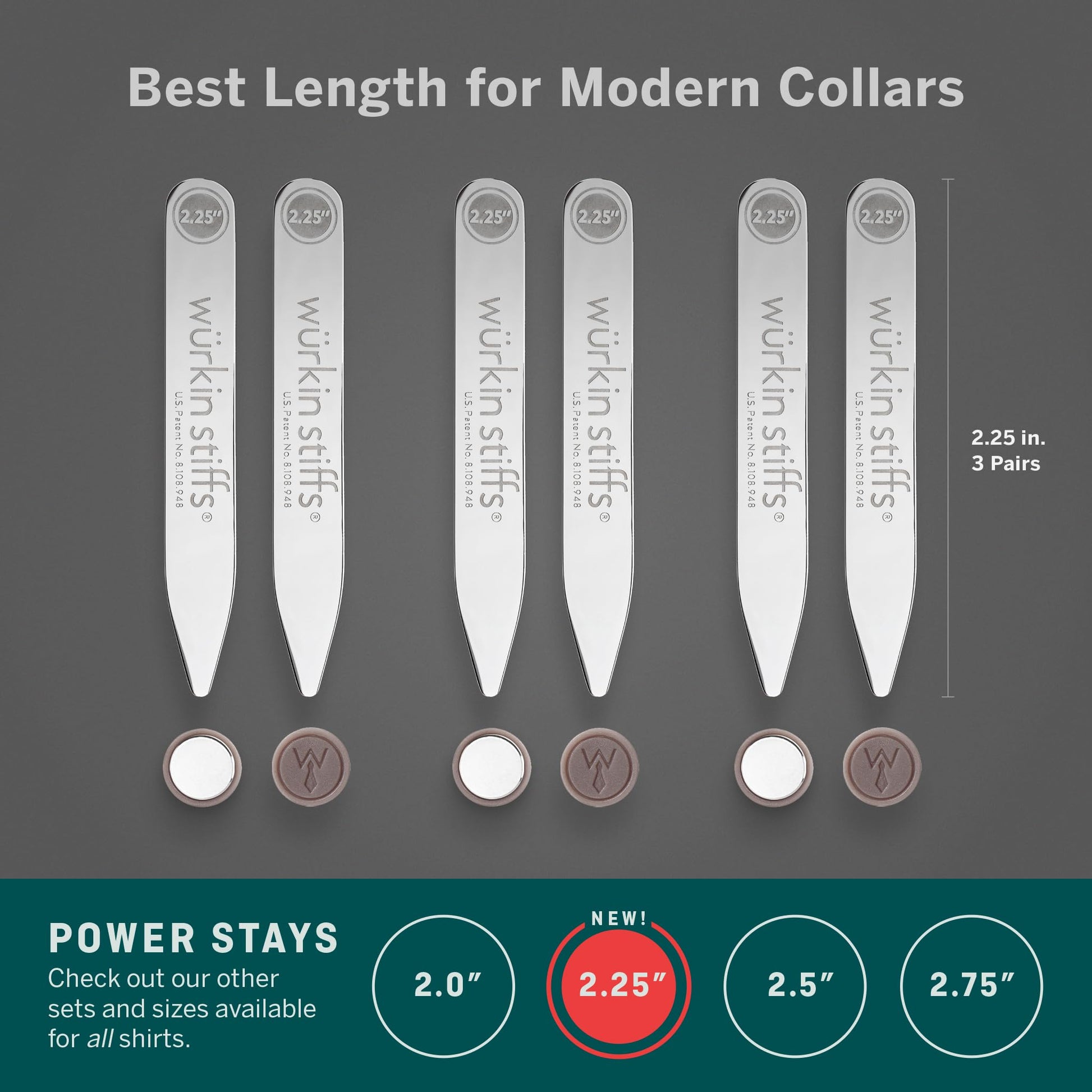 Collar Magnético Würkin Stiffs Blanco 2.75" 3 Pares
