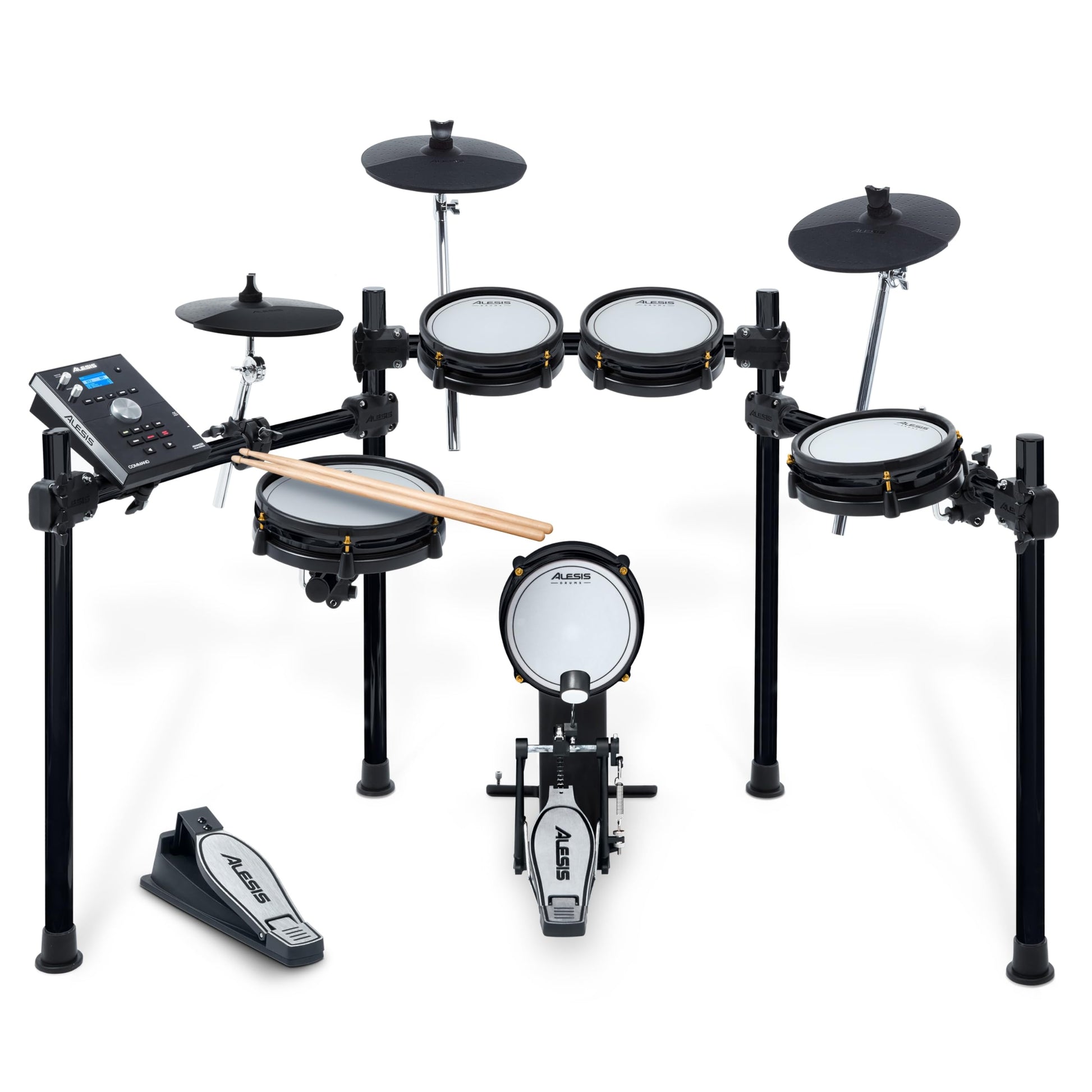 Alesis Command Mesh SE Kit - Set de Batería Electrónica, parches de malla doble zona, conexiones MIDI USB, 600 sonidos batería eléctrica y acústica