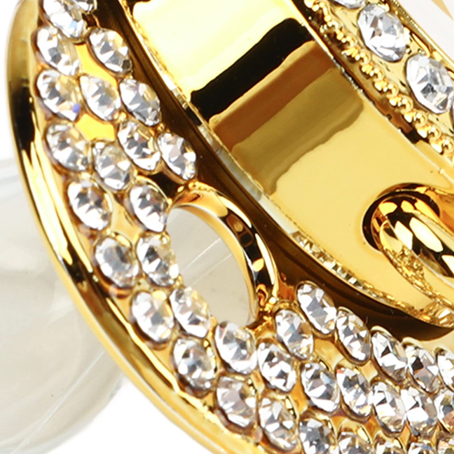 Juego Chupete Personalizado Silicona Dorado con Clip y Cubierta Antipolvo para Recién Nacido Letra E