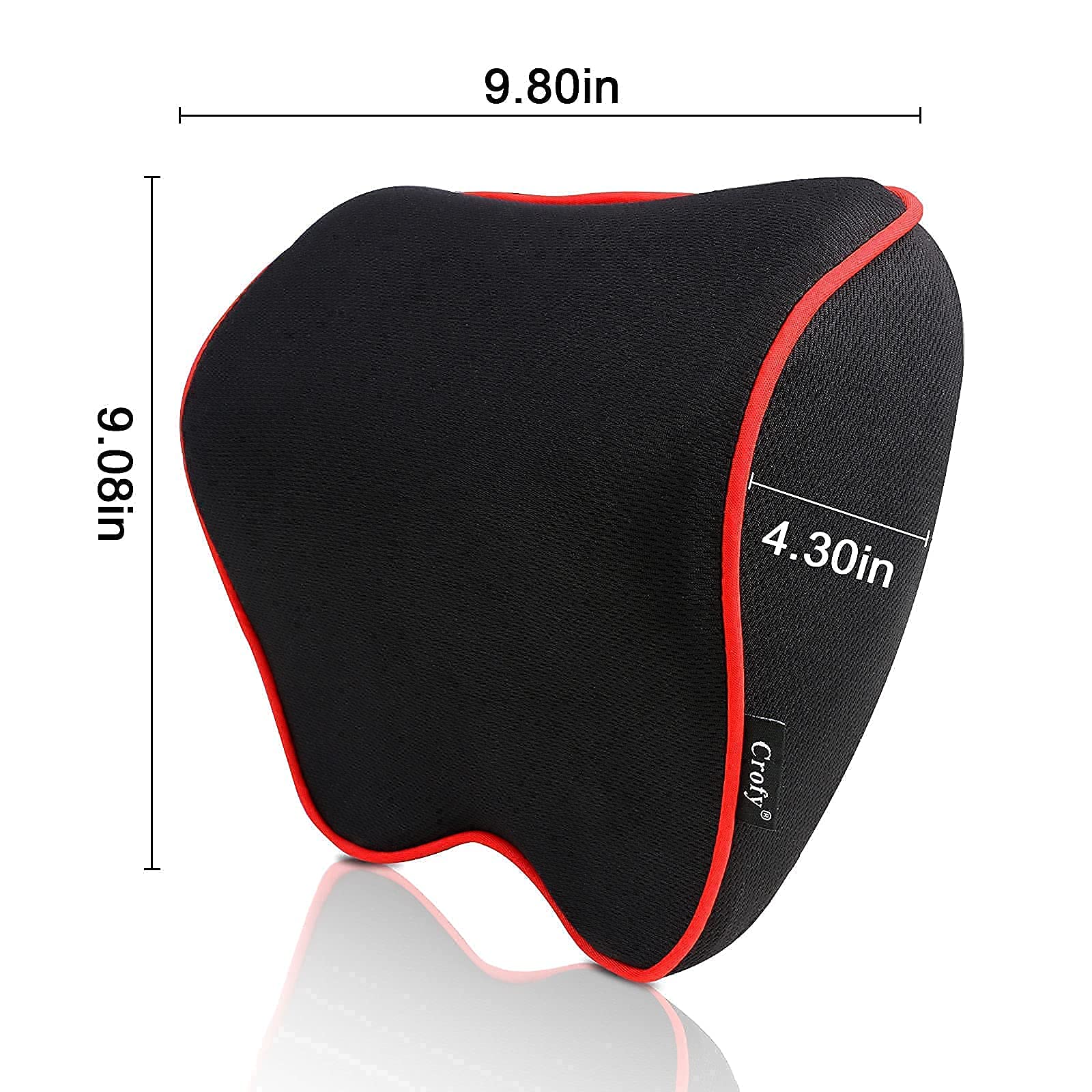 Crofy - Paquete de 2 almohadas para el cuello del coche, suave reposacabezas de coche para conducir con correa ajustable, 100% espuma viscoelástica y funda extraíble transpirable, diseño ergonómico
