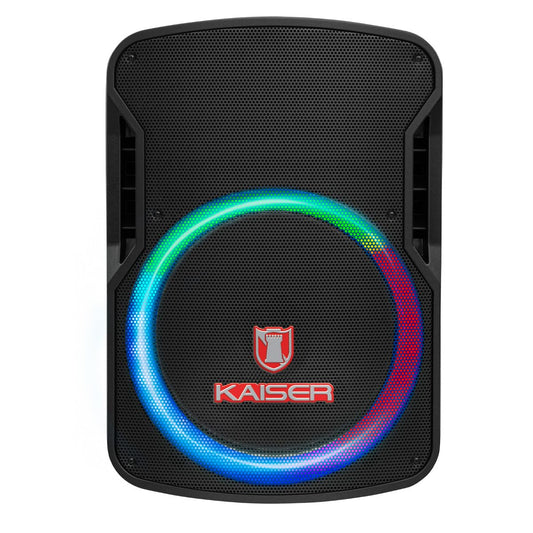 Kaiser Bocina Amplificada Inalámbrica con Micrófono Kit de Bocina Amplificada Inalámbrica Profesional 15" Pulgadas15.000 W PMPO con Bluetooth, Micrófono y Luz Multicolor MSA-7515MX