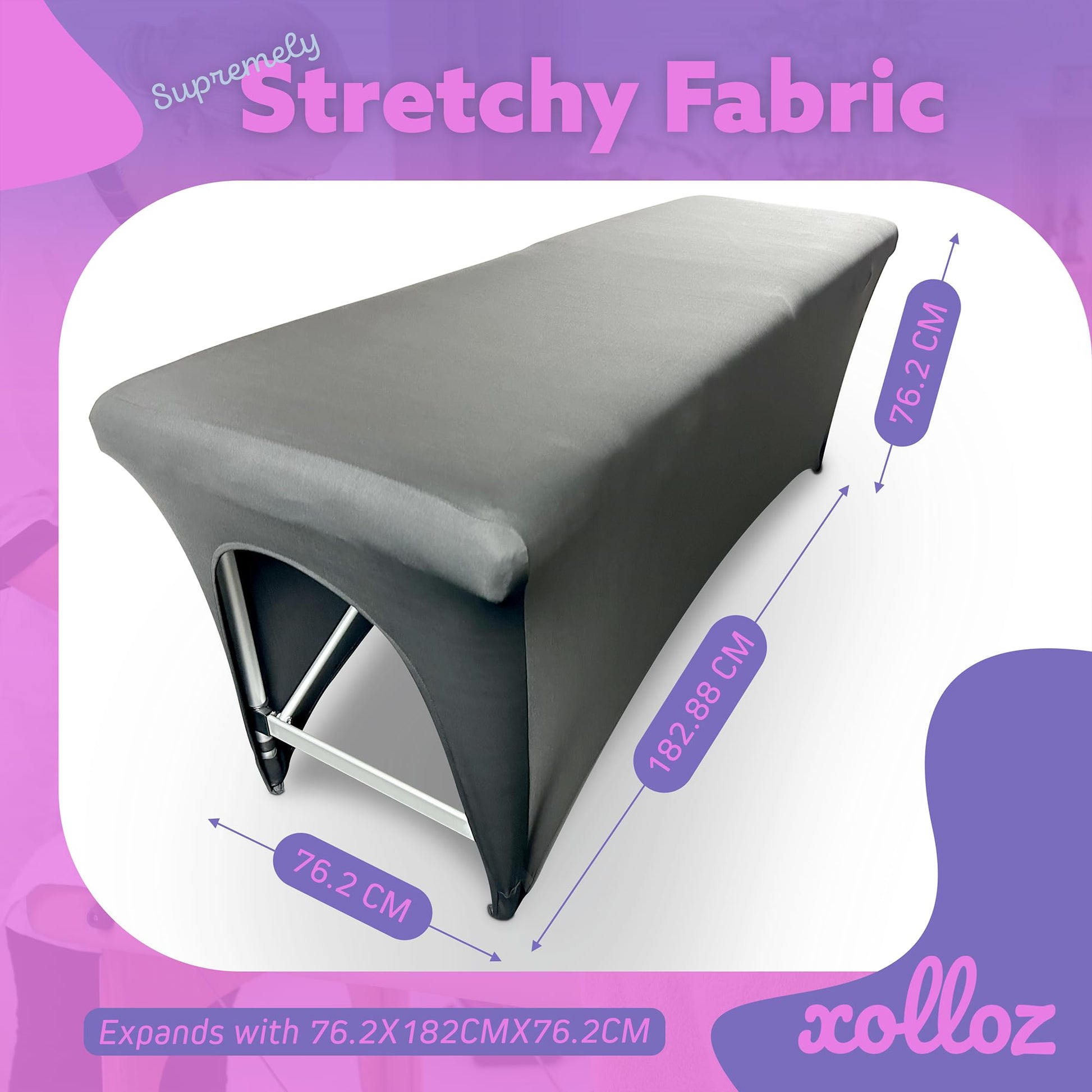 Funda de cama de spa para extensión de pestañas, funda de cama TopBuy, excelente para una mesa de pestañas o cama de masaje (negro)