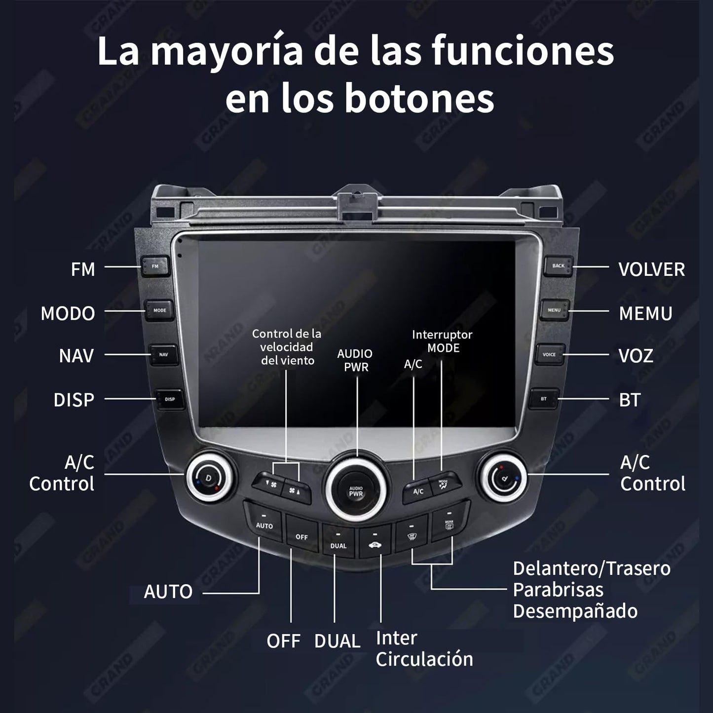 FINYQBET Estéreo para Auto 3999, Android 11 con CarPlay Inalámbrico, GPS y Bluetooth, Compatible con Honda Accord 2003-2007, Cámara de Reversa y Control de Volante
