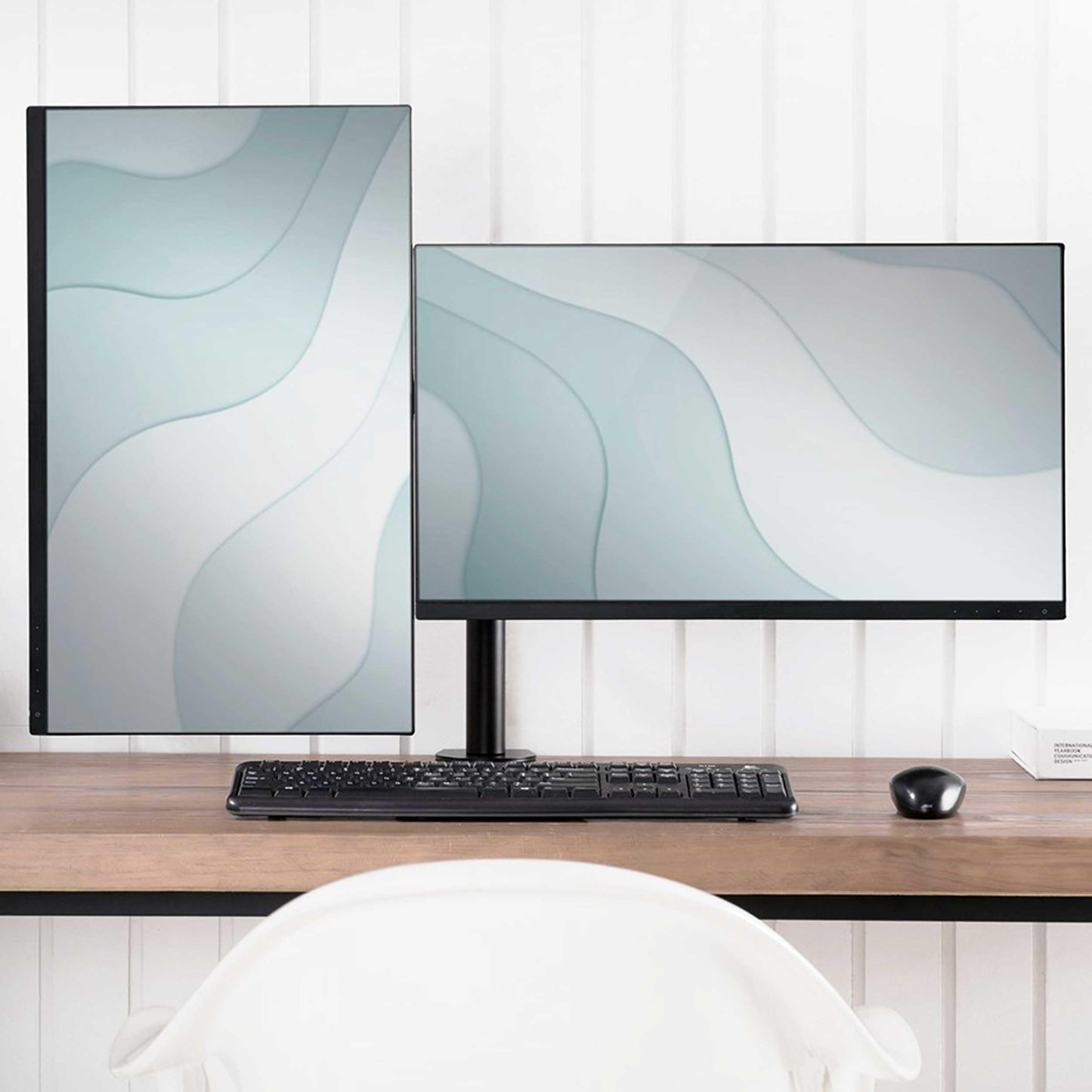 Lucky Owl Soporte Doble Brazo para Monitor Ajustable 17-32" Pulgadas (PM100-MD1732) Carga Maxima de 9kg VESA de 100 * 100MM rotación de 360° Brazo de 450mm Resistente Material Reforzado.