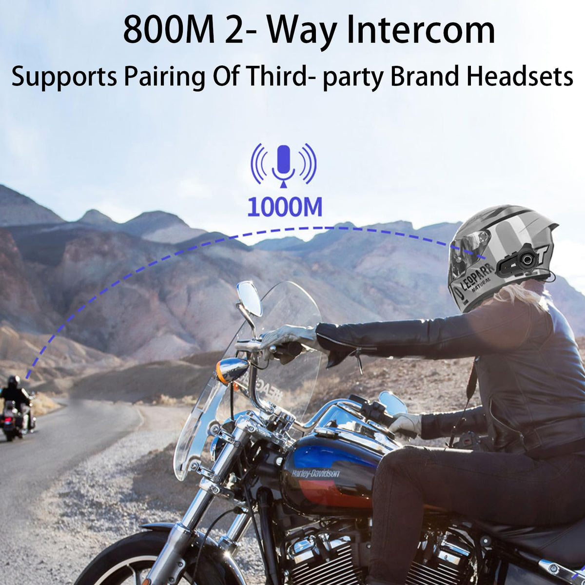 Intercomunicador para Motos EuroFone S2 Negro con Comunicación de 800m y Control de Música para Hombre