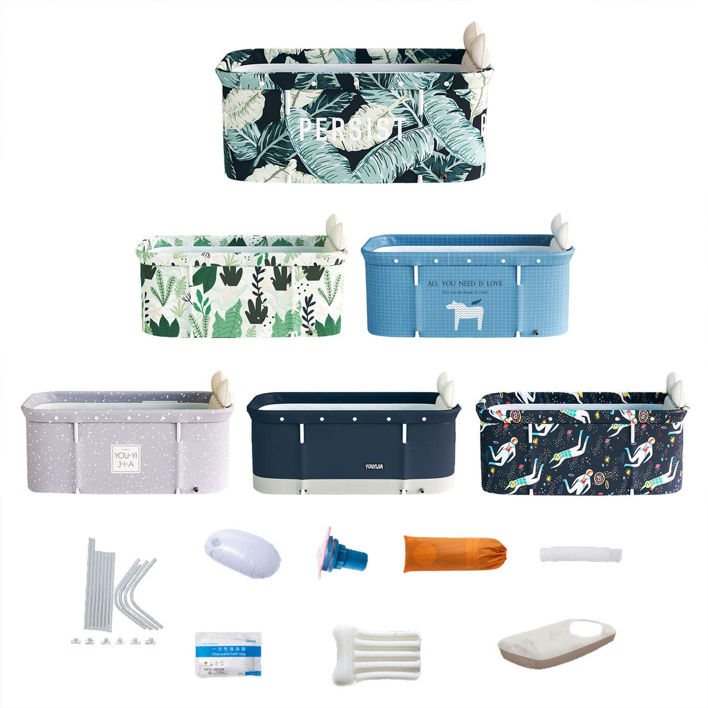 Tina Plegable Portátil Enfudid Grande para Baño y Spa