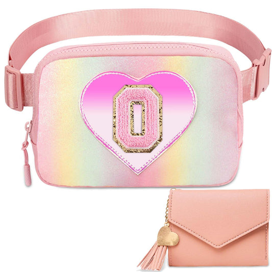 Kejea Riñonera Cruzada para Niñas y Mujeres, 8 a 12 Años, Rosa (Glitter Pink), 21 cm x 5 cm x 12.95 cm